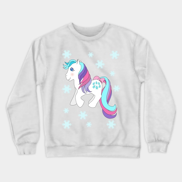 White earth pony with twinkle eyes Crewneck Sweatshirt by RavenWolfCat